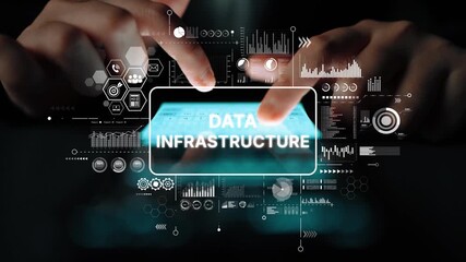 Poster - Futuristic Data Infrastructure Visualization with Touchscreen Interaction and Digital Graphs. Asymptotic smart data analytic.