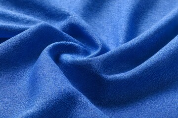 Blue sports fabric texture background, close-up of blue jersey cloth