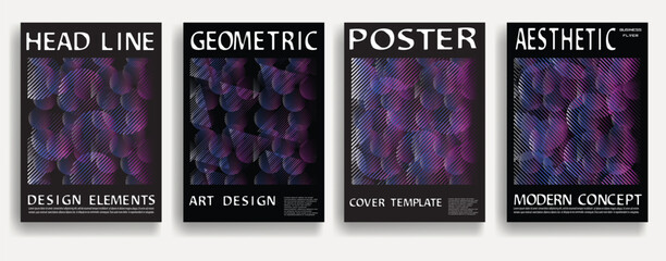 Poster - Modern posters . Vector design composition with colorful various geometric shapes . Abstract contemporary art . Vector art ideal for media, ads, covers, brochures, banners.