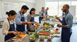 © BB Motion - Longevity habits inspire healthy cooking cheerful group kitchen