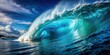 © Naowarat - Dark blue teal ocean wave crashing against coral reef