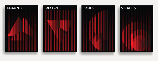 Poster - Modern posters . Vector design composition with colorful various geometric shapes . Abstract contemporary art . Vector art ideal for media, ads, covers, brochures, banners.
