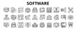©  karyative - 30 Software Line Icons Vector - Mobile Application, Platform, Operating system, Database, Algorithm, Web Application, Virtual machine