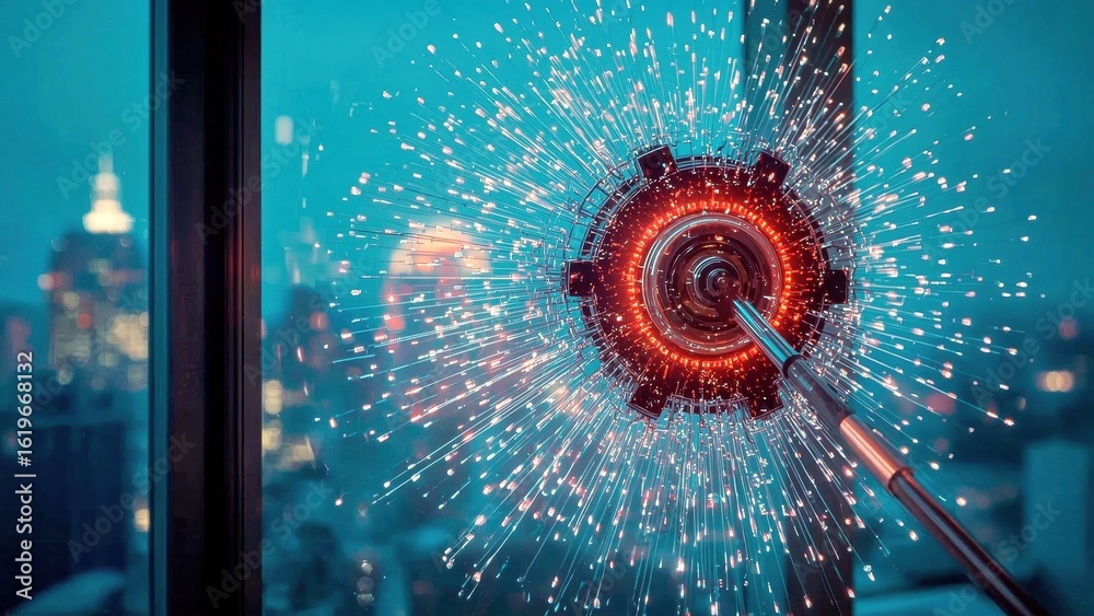 Window Cleaning Robot. Ai video generator Metaflow Smart factory IIoT ...