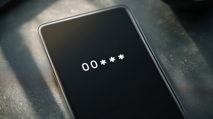 Poster - Cyber Hygiene is reflected in a smartphone close-up displaying a partially obscured sequence of numbers, symbolizing secure access and mindful password habits.