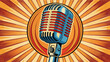 © ehsanollah - retro microphone with ray sketch style  white background