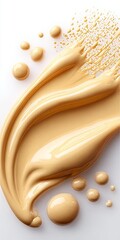 Poster - Elegant Swirls of Light Yellow Foundation in a Creamy Texture for Flawless Makeup Artistry Design
