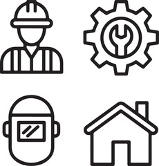 Wall Mural - Labor icon house renovation welding goggle   