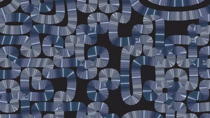 Gradient Background in Seamless Looping 3d Animated. Wavy Movement Stylish Metallic Shapes. Beautiful Futuristic Digital Polygon Mesh. Grunge wallpaper 4K. Abstract Shapes Shimmering.