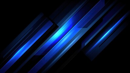 Wall Mural - futuristic blue glowing geometric tech lines on dark background