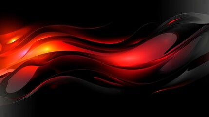 Poster - Fiery Crimson Glow Abstract Swirls of Lava and Darkness in Dynamic Modern Art for Creative Designs