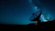 © Dilshan - A large satellite dish under a night sky filled with stars and a nebula with dark foreground hills | national radio day