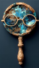 Poster - Abstract Vision Polygonal Spectacles with Geometric Lens, Reflecting Modern Technological Style.