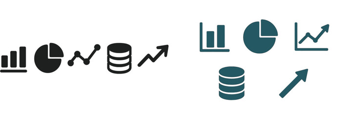 Poster - Visual representation of data analysis with graphs, charts, and databases showcasing growth patterns