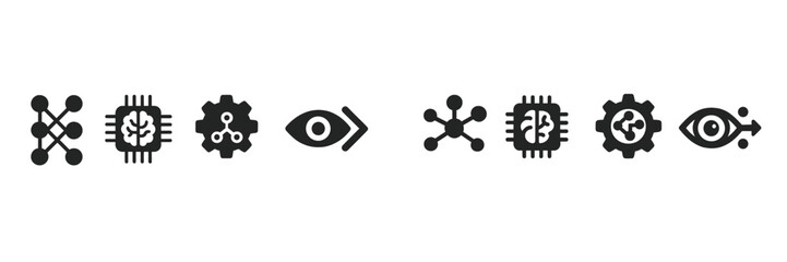 Poster - Symbols representing technology and innovation in artificial intelligence and machine learning