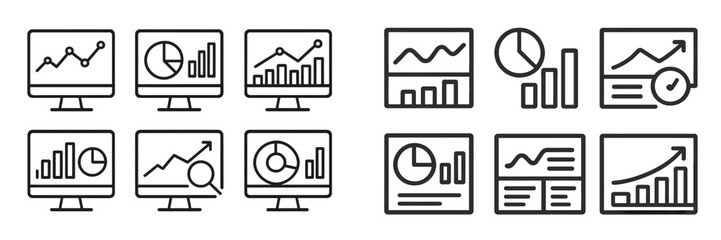 Poster - Digital analytics and reporting tools displayed on multiple screens with various graphical representations of data