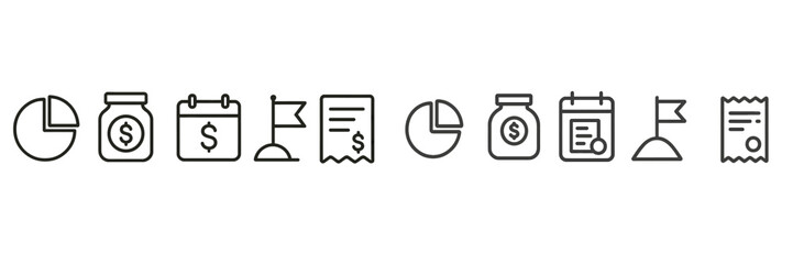Poster - Business financial planning tools showcasing charts, documents, and currency symbols for effective management strategies