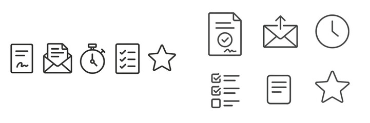 Poster - Checklist items shown in a minimal design with documents, clock, and star icons for task management