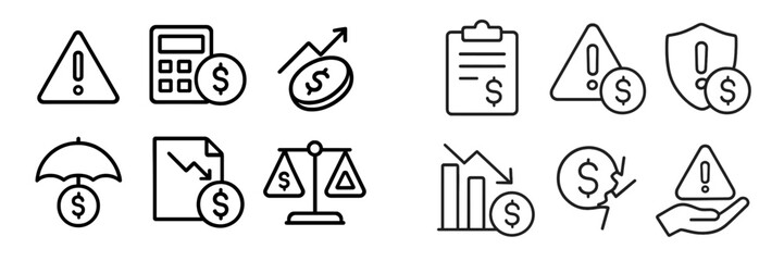 Poster - Financial risk icons representing analysis, protection, and monitoring for effective decision making in business