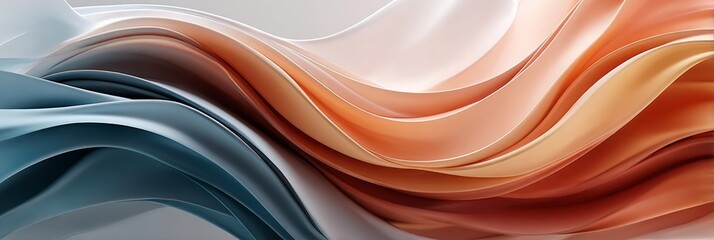 Poster - Refined Waves Abstraction in Trendy Colors A Gentle and Eye-Catching Modern Background Design