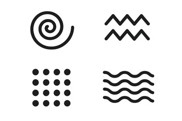 Poster - Abstract black and white patterns showcasing variety of shapes and designs for creative inspiration