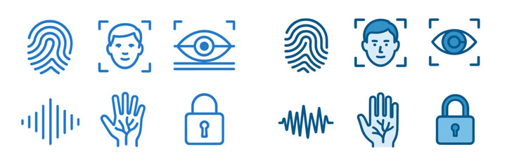 Poster - Guide to biometric identification methods including fingerprints, facial recognition, and voice analysis