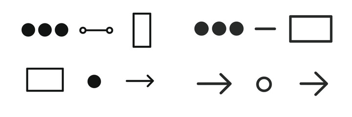 Poster - Geometric shapes demonstrating transitions in design with circles and rectangles on a minimalist background