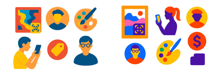 Aufkleber - Colors and creativity come to life in a dynamic digital art and design workspace for artists and tech enthusiasts