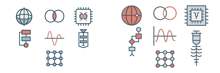 Poster - Graphics showcasing electronic components and data flow concepts in a modern design style