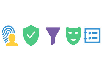 Poster - Visual representation of digital security icons illustrating various cybersecurity concepts and tools in a modern design