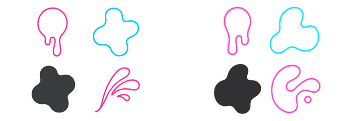 Poster - Colorful abstract shapes and blobs displayed on a white background showcasing creative design elements for art projects