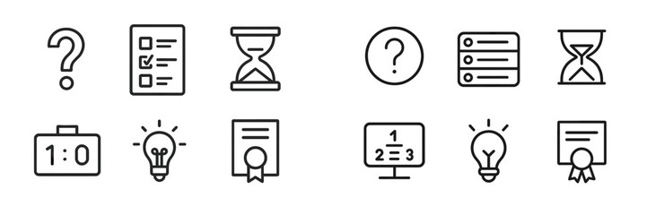 Poster - Design elements featuring various symbols representing ideas, tasks, and time management in a minimalist style