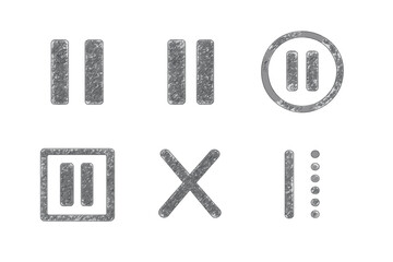 Poster - Various pause icons displayed in simple gray designs showcasing versatility and modern design elements