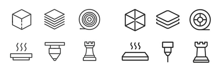 Poster - Various geometric shapes and patterns displayed in minimalist line art style, showcasing simplicity and design concepts