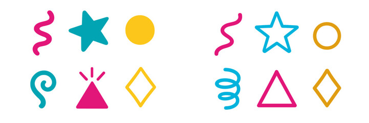 Poster - Colorful geometric shapes in playful arrangement for creative design and art projects
