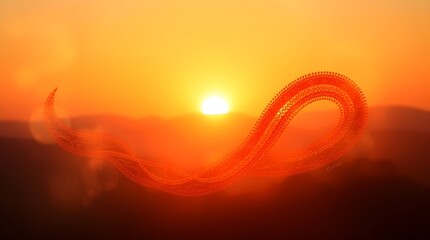 Wall Mural - abstract red landscape sunset background