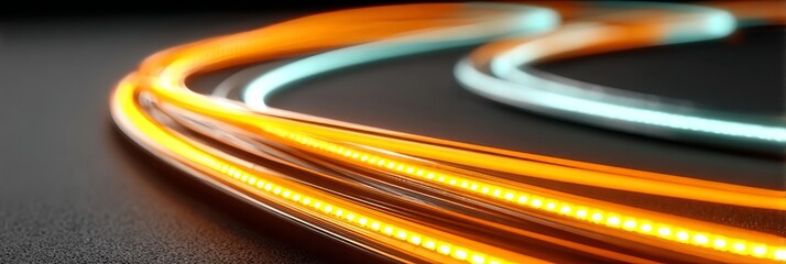 Poster - Dynamic Abstract Energy Flow Luminous Streams Illuminating the Darkness with Vibrant Patterns