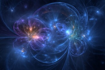 Wall Mural - Abstract Colorful Space Fractal Design