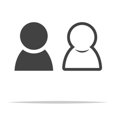 Wall Mural - user person avatar icon transparent vector isolated