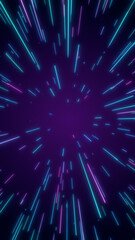 Wall Mural - abstract blue and pink  neon speed lights streaks , fiber energy lights flow technology and science vertical social media background 