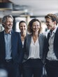 © Yves - Successful Business Teamwork: Confident Professionals Smiling, Planning Strategy for Corporate Growth and Innovation. Ideal for Leadership and Partnership Campaigns