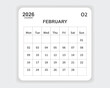 © Nipa - Calendar 2026 February one page corporate unique business design template