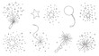 © Dieke - Vector confetti PNG elements: stars, bursts, and a balloon, perfect for festive designs, cards, and party invitations, adding a celebratory touch to your projects.