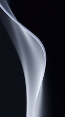 Poster - Abstract wave of translucent smoke gracefully flowing against a dark background, creating a sense of movement and elegance, ideal for artistic and design purposes