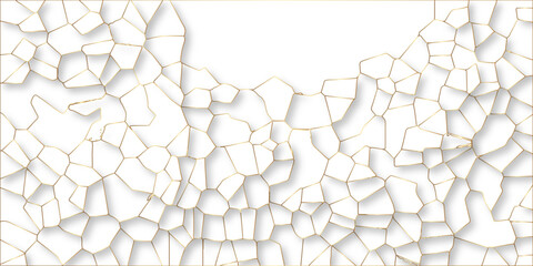 Poster - Beautiful white crystallized polygon background. abstract light white stone tile pattern with shadow. modern wallpaper, trendy simple minimal geometric background abstract mosaic backdrop.