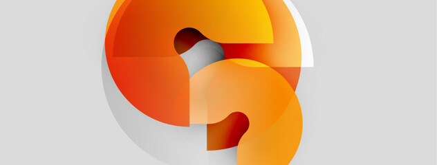 Poster - Orange swoosh design. Abstract shape suggests movement, speed, dynamic energy. Modern logo concept with gradient effects.