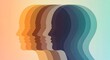 © FARJANAAKTER - Silhouettes of human heads in profile, showing diversity and transition