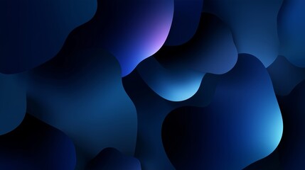 Poster - Abstract blue shapes create a calming visual experience in soft gradient lighting