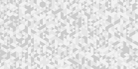 Poster - Geometric white, gray cube square low polygon texture wallpaper. abstract surface creative diamond pattern corporate. minimal creative polygon Mosaic triangle overlap texture background.	
