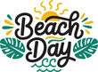 © Naimur creativehouse - Colorful Beach Day Vector with Waves and Tropical Sun